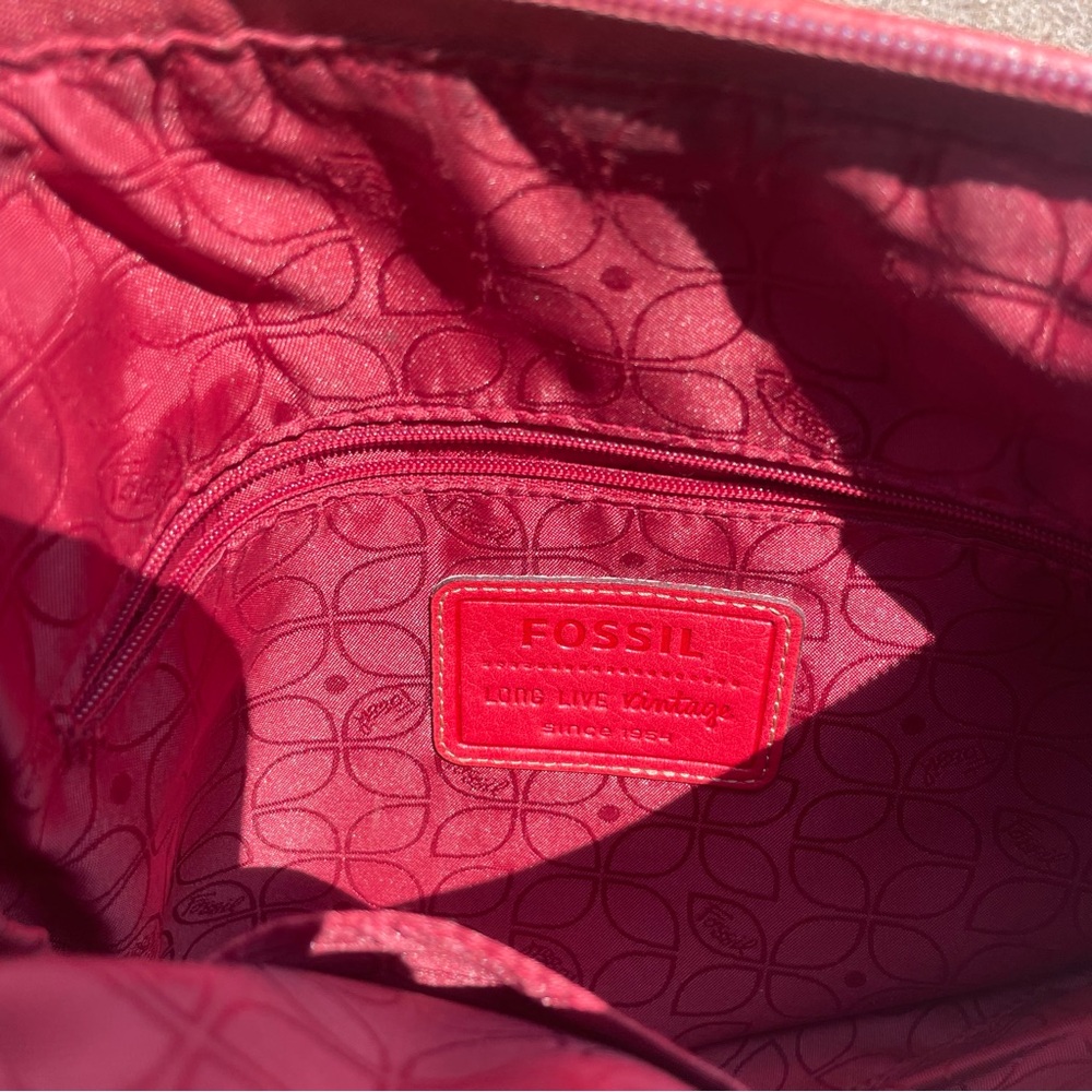 Fossil Red Leather Women's Bag - Picture 12 of 12